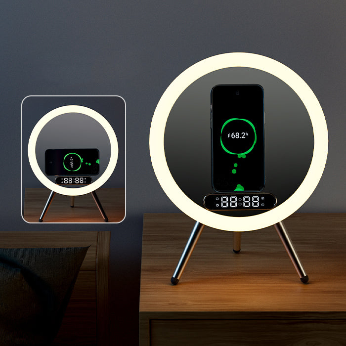 Multi -function LED Mirror Alarm Clock Wireless Charger