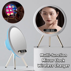 Multi -function LED Mirror Alarm Clock Wireless Charger