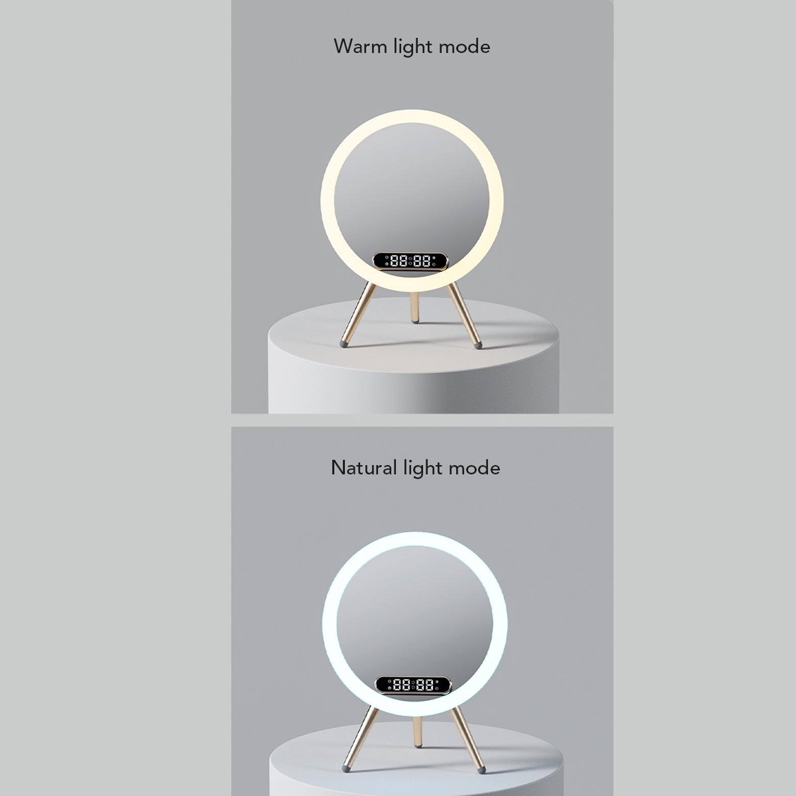 Multi -function LED Mirror Alarm Clock Wireless Charger